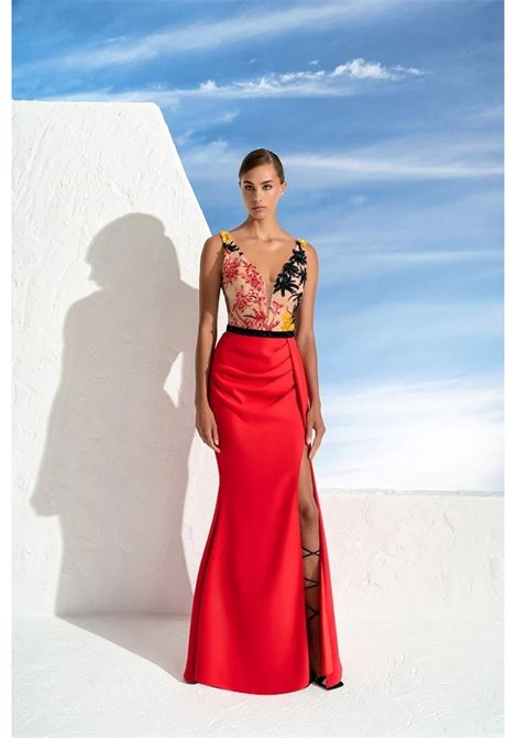 Long dress with worked bodice MISCHALIS | dress | M1 84756